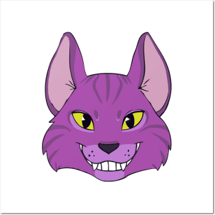 Violet Cat Grins Posters and Art